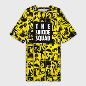Платье-футболка 3D с принтом The Suicide Squad в Петрозаводске,  |  | dc | squad | suicide squad | vdkarsvet | акула | миротворец | миссия навылет | отряд | харли квинн | человек в горошек