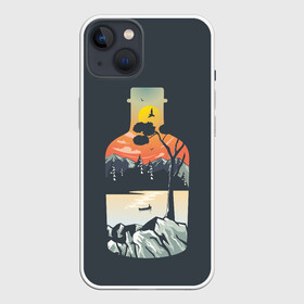 Чехол для iPhone 13 с принтом Философия в Петрозаводске,  |  | Тематика изображения на принте: бутылка | горы | закат | пейзаж | природа | философия | япония