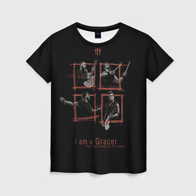 Женская футболка 3D с принтом I am a Gracer в Петрозаводске, 100% полиэфир ( синтетическое хлопкоподобное полотно) | прямой крой, круглый вырез горловины, длина до линии бедер | alternative | metall | music | rock | three days grace | адам гонтье | альтернатива | металл | музыка | рок | три дэйс грэйс