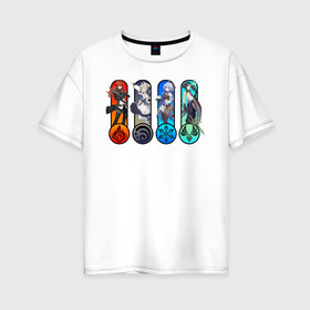 Женская футболка хлопок Oversize с принтом GENSHIN IMPACT (HEROS) в Петрозаводске, 100% хлопок | свободный крой, круглый ворот, спущенный рукав, длина до линии бедер
 | anime | game | genshin | genshin impact | impact | аниме | игра