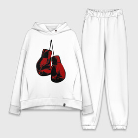 Женский костюм хлопок Oversize с принтом Боксерские перчатки в Петрозаводске,  |  | boxing | gloves | боевые искусства | бокс | день бокса | спорт