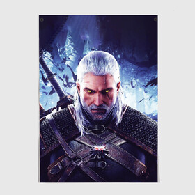 Постер с принтом THE WITCHER / GERALT OF RIVIA в Петрозаводске, 100% бумага
 | бумага, плотность 150 мг. Матовая, но за счет высокого коэффициента гладкости имеет небольшой блеск и дает на свету блики, но в отличии от глянцевой бумаги не покрыта лаком | the witcher | ведьмак | геральт | зе витчер | игра | компьютерная игра