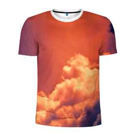 Мужская футболка 3D спортивная с принтом РАЙ ПОСЛЕ ДОЖДЯ в Петрозаводске, 100% полиэстер с улучшенными характеристиками | приталенный силуэт, круглая горловина, широкие плечи, сужается к линии бедра | блаженство | дождь | облака | природа | рай | свечение | солнце | умиротворение