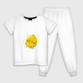 Детская пижама хлопок с принтом Лимон каннибал  в Петрозаводске, 100% хлопок |  брюки и футболка прямого кроя, без карманов, на брюках мягкая резинка на поясе и по низу штанин
 | долька | кислый | лимон | лицо | фрукт | фрукты