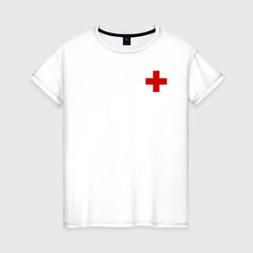 Женская футболка хлопок с принтом Hospital (Classic) в Петрозаводске, 100% хлопок | прямой крой, круглый вырез горловины, длина до линии бедер, слегка спущенное плечо | hospital | больница | врач | госпиталь | доктор | крест | медицина