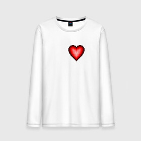 Мужской лонгслив хлопок с принтом Пиксельное Сердце в Петрозаводске, 100% хлопок |  | любовь | пиксели | пиксельное сердце | пиксельный рисунок | сердце