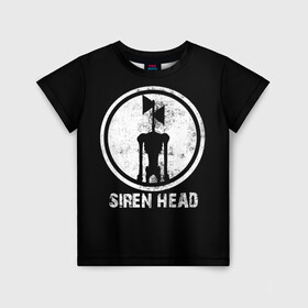 Детская футболка 3D с принтом СИРЕНОГОЛОВЫЙ ЧБ в Петрозаводске, 100% гипоаллергенный полиэфир | прямой крой, круглый вырез горловины, длина до линии бедер, чуть спущенное плечо, ткань немного тянется | siren head | игра | монстр | сиреноголовый | существо | хоррор