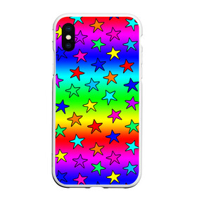 Чехол для iPhone XS Max матовый с принтом Радужные звезды в Петрозаводске, Силикон | Область печати: задняя сторона чехла, без боковых панелей | baby | children | girl | gradient | kids | neon | rainbow | space | stars | градиент | девчачие | девчачье | детские | детский рисунок | звездочки | звезды | космос | красочные | малышам | неоновые | ночные | радуга | разноцветные