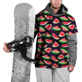Накидка на куртку 3D с принтом Арбузное лето в Петрозаводске, 100% полиэстер |  | абстракция | арбуз | арбузы | дольки | летняя | лето | паттерн | текстуры | узоры