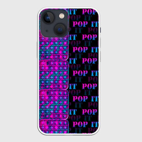 Чехол для iPhone 13 mini с принтом POP it NEON в Петрозаводске,  |  | Тематика изображения на принте: neon | pop it | антистресс | игрушка | неон | поп ит | пузырчатая плёнка | пупырка
