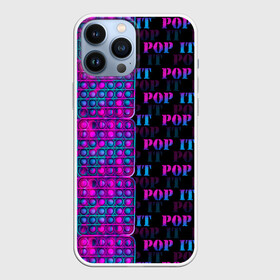 Чехол для iPhone 13 Pro Max с принтом POP it NEON в Петрозаводске,  |  | Тематика изображения на принте: neon | pop it | антистресс | игрушка | неон | поп ит | пузырчатая плёнка | пупырка