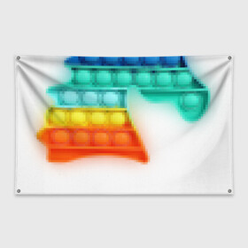 Флаг-баннер с принтом POP IT Единорог в Петрозаводске, 100% полиэстер | размер 67 х 109 см, плотность ткани — 95 г/м2; по краям флага есть четыре люверса для крепления | it | minecraft | pop | unicorn | детская | детский | единорог | майнкрафт | пиксели | цветной