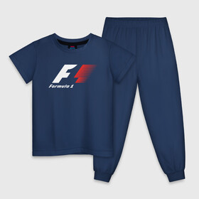 Детская пижама хлопок с принтом Formula 1 в Петрозаводске, 100% хлопок |  брюки и футболка прямого кроя, без карманов, на брюках мягкая резинка на поясе и по низу штанин
 | Тематика изображения на принте: f1 | formula 1 | racing | болиды | гонки | логотип | старый логотип | формула 1