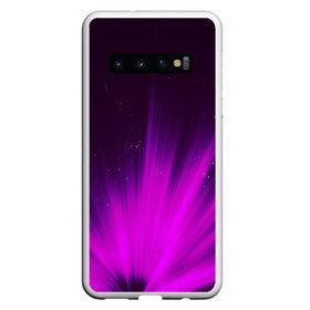 Чехол для Samsung Galaxy S10 с принтом СИРЕНЬЕВЫЕ ЛУЧИ в Петрозаводске, Силикон | Область печати: задняя сторона чехла, без боковых панелей | Тематика изображения на принте: блеск | луч | свечение | сирень | тексиура | ультрофиолет | яркость