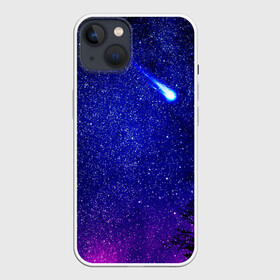 Чехол для iPhone 13 с принтом ПОЛЁТ КОМЕТЫ в Петрозаводске,  |  | вселенная | звёзды | комета | млечныйпуть | небо | ночь | сияние