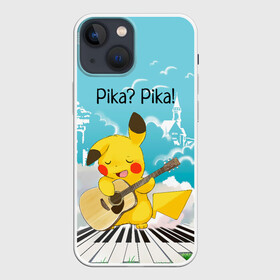 Чехол для iPhone 13 mini с принтом Пикачу играет на гитаре в Петрозаводске,  |  | anime | picachu | pikachu | аниме | милый | пика | пикачу | покебол | покемон
