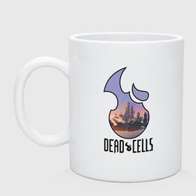 Кружка керамическая с принтом Dead Cells logo landscape в Петрозаводске, керамика | объем — 330 мл, диаметр — 80 мм. Принт наносится на бока кружки, можно сделать два разных изображения | cell | cells | dead | dead cells | game | gamer | games | metroidvania | roguelike | игра | игры