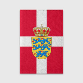 Обложка для паспорта матовая кожа с принтом Дания | Герб и флаг Дании в Петрозаводске, натуральная матовая кожа | размер 19,3 х 13,7 см; прозрачные пластиковые крепления | герб | дании | дания | корона | лев | львы | сердца | сердце | флаг | щит