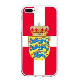 Чехол для iPhone 7Plus/8 Plus матовый с принтом Дания | Герб и флаг Дании в Петрозаводске, Силикон | Область печати: задняя сторона чехла, без боковых панелей | герб | дании | дания | корона | лев | львы | сердца | сердце | флаг | щит