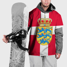 Накидка на куртку 3D с принтом Дания | Герб и флаг Дании в Петрозаводске, 100% полиэстер |  | герб | дании | дания | корона | лев | львы | сердца | сердце | флаг | щит