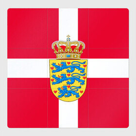 Магнитный плакат 3Х3 с принтом Дания | Герб и флаг Дании в Петрозаводске, Полимерный материал с магнитным слоем | 9 деталей размером 9*9 см | герб | дании | дания | корона | лев | львы | сердца | сердце | флаг | щит