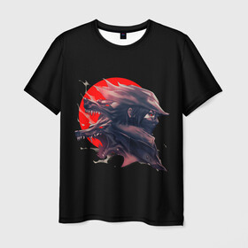 Мужская футболка 3D с принтом Wolfborn в Петрозаводске, 100% полиэфир | прямой крой, круглый вырез горловины, длина до линии бедер | bloodborne | game | games | stranger | бладборн | игра | игры | соулс | странник