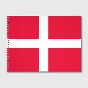 Альбом для рисования с принтом Дания | Флаг Дании в Петрозаводске, 100% бумага
 | матовая бумага, плотность 200 мг. | Тематика изображения на принте: белый | герб | государство | дании | дания | знак | красный | крест | линии | символика | страна | флаг