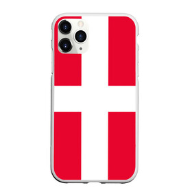 Чехол для iPhone 11 Pro матовый с принтом Дания | Флаг Дании в Петрозаводске, Силикон |  | белый | герб | государство | дании | дания | знак | красный | крест | линии | символика | страна | флаг