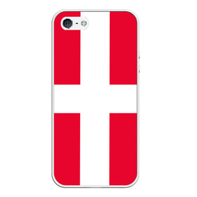 Чехол для iPhone 5/5S матовый с принтом Дания | Флаг Дании в Петрозаводске, Силикон | Область печати: задняя сторона чехла, без боковых панелей | белый | герб | государство | дании | дания | знак | красный | крест | линии | символика | страна | флаг