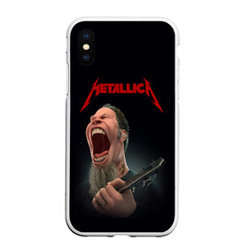 Чехол для iPhone XS Max матовый с принтом James Alan Hetfield | METALLICA (Z) в Петрозаводске, Силикон | Область печати: задняя сторона чехла, без боковых панелей | Тематика изображения на принте: james alan hetfield | kurt kobein | metallica | rock | джеймс хэтфилд | курт кобейн | металика | металлика | рок | супер звезда