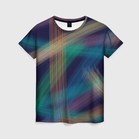 Женская футболка 3D с принтом разноцветная в Петрозаводске, 100% полиэфир ( синтетическое хлопкоподобное полотно) | прямой крой, круглый вырез горловины, длина до линии бедер | необычная | оригинально | разноцветная | след от покрышек