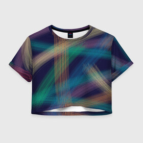 Женская футболка Crop-top 3D с принтом разноцветная в Петрозаводске, 100% полиэстер | круглая горловина, длина футболки до линии талии, рукава с отворотами | необычная | оригинально | разноцветная | след от покрышек