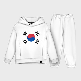 Детский костюм хлопок Oversize с принтом Корея | Корейский флаг в Петрозаводске,  |  | буква | герб | знак | иероглифы | корейский | корейский флаг | корея | символ | символы | флаг | флаг кореи | эмблема | эмблемма