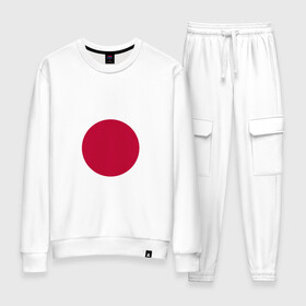 Женский костюм хлопок с принтом Япония | Японский флаг в Петрозаводске, 100% хлопок | на свитшоте круглая горловина, мягкая резинка по низу. Брюки заужены к низу, на них два вида карманов: два 