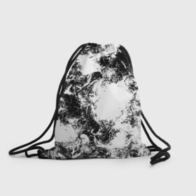Рюкзак-мешок 3D с принтом Абстракция в Петрозаводске, 100% полиэстер | плотность ткани — 200 г/м2, размер — 35 х 45 см; лямки — толстые шнурки, застежка на шнуровке, без карманов и подкладки | абстракция | безумие | вихрь | мазки | черное белое