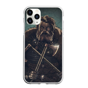 Чехол для iPhone 11 Pro матовый с принтом Викинг в Петрозаводске, Силикон |  | бородач | викинг | воин | воин с топорами | рисунок | топоры