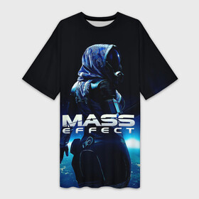 Платье-футболка 3D с принтом MASS EFFECT ТАЛИ ЗОРА в Петрозаводске,  |  | галактика | игра | кварианка | корабль | космос | косплей | нормандия | тали
