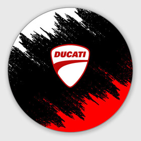 Коврик для мышки круглый с принтом DUCATI | ДУКАТИ БРЫЗГИ в Петрозаводске, резина и полиэстер | круглая форма, изображение наносится на всю лицевую часть | ducati | moto | motocycle | racing | sport | дукати | мото | мотоспорт | мотоцикл | рейсинг | спорт