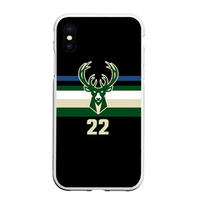 Чехол для iPhone XS Max матовый с принтом Milwaukee Bucks форма. Крис Миддлтон в Петрозаводске, Силикон | Область печати: задняя сторона чехла, без боковых панелей | 22 | basketball | edition | khris | middleton | milwaukee bucks | sport | statement | бакс | баскетбол | крис | миддлтон | милуоки | спорт | форма