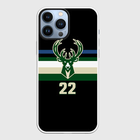 Чехол для iPhone 13 Pro Max с принтом Milwaukee Bucks форма. Крис Миддлтон в Петрозаводске,  |  | 22 | basketball | edition | khris | middleton | milwaukee bucks | sport | statement | бакс | баскетбол | крис | миддлтон | милуоки | спорт | форма