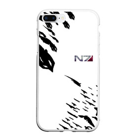 Чехол для iPhone 7Plus/8 Plus матовый с принтом MASS EFFECT ПОСЛЕДНИЙ БОЙ(БЕЛ) в Петрозаводске, Силикон | Область печати: задняя сторона чехла, без боковых панелей | война | жнецы | игра | космос | массэфект | нормандия | цитадель | шепард | шутер