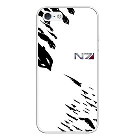 Чехол для iPhone 5/5S матовый с принтом MASS EFFECT ПОСЛЕДНИЙ БОЙ(БЕЛ) в Петрозаводске, Силикон | Область печати: задняя сторона чехла, без боковых панелей | война | жнецы | игра | космос | массэфект | нормандия | цитадель | шепард | шутер