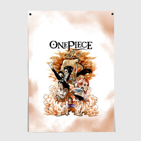 Постер с принтом One Piece. Пираты Соломенной Шляпы в Петрозаводске, 100% бумага
 | бумага, плотность 150 мг. Матовая, но за счет высокого коэффициента гладкости имеет небольшой блеск и дает на свету блики, но в отличии от глянцевой бумаги не покрыта лаком | anime | manga | monkey d. luffy | one piece | аниме | большой куш | ван пис | вон пис | гол д. роджер | кайдо | король пиратов | луфи | луффи | манга | манки д. луффи | нами | нико робин | пират | портгас д. эйс | ророноа зоро