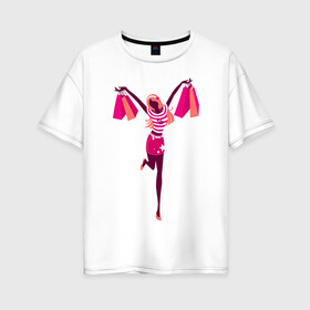 Женская футболка хлопок Oversize с принтом Покупочки в Петрозаводске, 100% хлопок | свободный крой, круглый ворот, спущенный рукав, длина до линии бедер
 | девушка | звезды | люди | покупки | покупочки | силуэт | шопинг