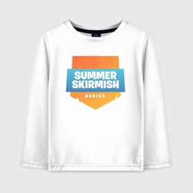 Детский лонгслив хлопок с принтом Summer Skirmish в Петрозаводске, 100% хлопок | круглый вырез горловины, полуприлегающий силуэт, длина до линии бедер | epic games | games | королевская битва | лето | фортнайт