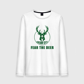 Мужской лонгслив хлопок с принтом Fear The Deer в Петрозаводске, 100% хлопок |  | Тематика изображения на принте: antetokounmpo | basketball | bucks | giannis | milwaukee | mvp | nba | sport | streetball | адетокумбо | бакс | баскетбол | игра | милуоки | мяч | нба | олень | спорт | стритбол | тренер | чемпион | янис