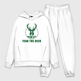 Мужской костюм хлопок OVERSIZE с принтом Fear The Deer в Петрозаводске,  |  | antetokounmpo | basketball | bucks | giannis | milwaukee | mvp | nba | sport | streetball | адетокумбо | бакс | баскетбол | игра | милуоки | мяч | нба | олень | спорт | стритбол | тренер | чемпион | янис