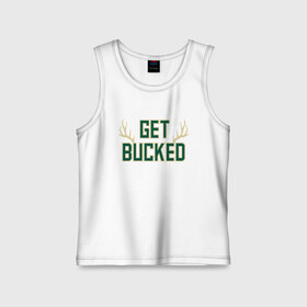 Детская майка хлопок с принтом Get Bucked в Петрозаводске,  |  | antetokounmpo | basketball | bucks | giannis | milwaukee | mvp | nba | sport | streetball | адетокумбо | бакс | баскетбол | игра | милуоки | мяч | нба | олень | спорт | стритбол | тренер | чемпион | янис