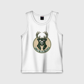 Детская майка хлопок с принтом Fear Duh Deer в Петрозаводске,  |  | antetokounmpo | basketball | bucks | giannis | milwaukee | mvp | nba | sport | streetball | адетокумбо | бакс | баскетбол | игра | милуоки | мяч | нба | олень | спорт | стритбол | тренер | чемпион | янис