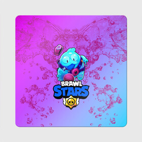 Магнит виниловый Квадрат с принтом BRAWL STARS SQUEAK: СКВИК. в Петрозаводске, полимерный материал с магнитным слоем | размер 9*9 см, закругленные углы | brawl stars | leon | sally leon | shark | werewolf leon | акула | бравл старс | оборотень | сквик squeak